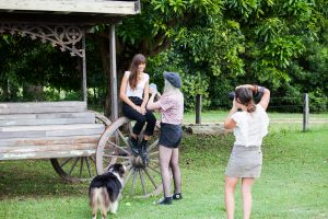 Behind the scenes fashion shoot byron bay